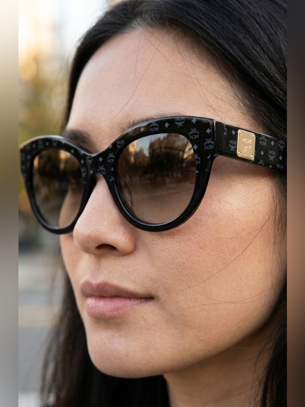 MCM Monogram Black Round Sunglasses